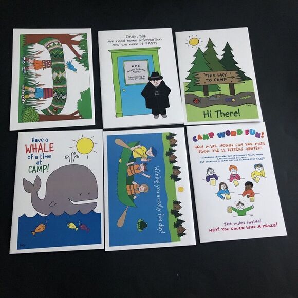 Patsy Card Shop Kamp Kids Sending Love 6 Cards + Envelopes With Envelopes New - Picture 1 of 12